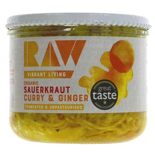 Raw Organic Fresh Sauerkraut Golden Glow Curry & Ginger