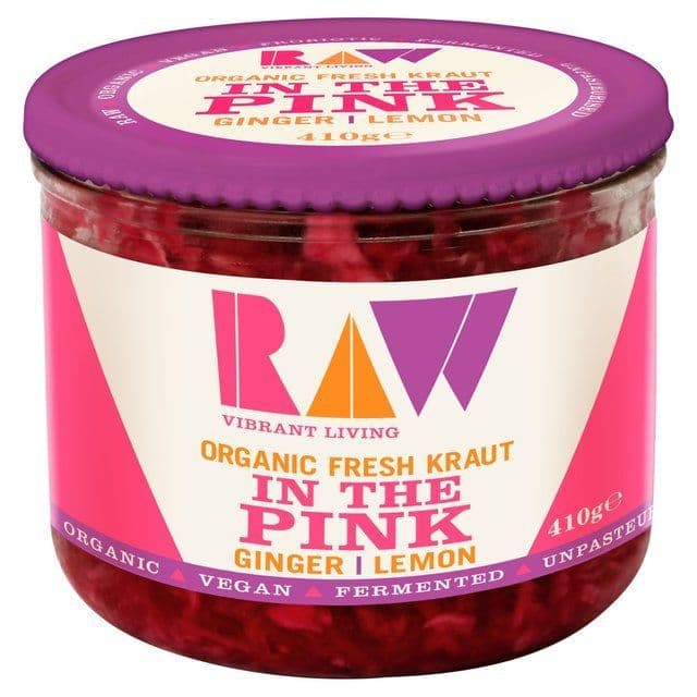 Raw Organic Fresh Sauerkraut In the Pink Ginger & Lemon