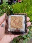 3 1/2 inch Black Tourmaline & Selenite Pyramid with Copper Shavings &Clear Quartz point