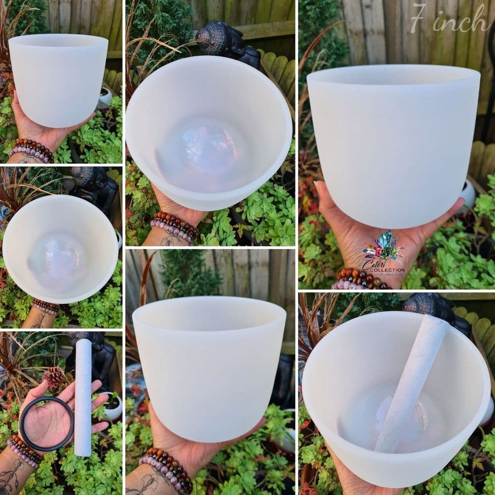 7 inch White Quartz Singing Bowl