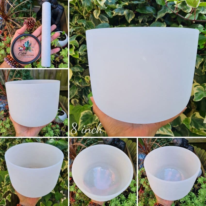 8 inch White Quartz Singing Bowl