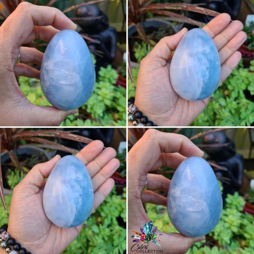 81mm Blue Calcite Egg (#1)