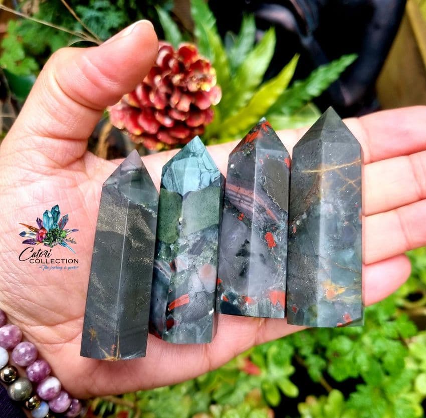African Bloodstone Crystal Points