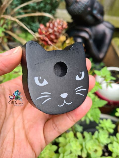 Black Cat Spell Candle Holder