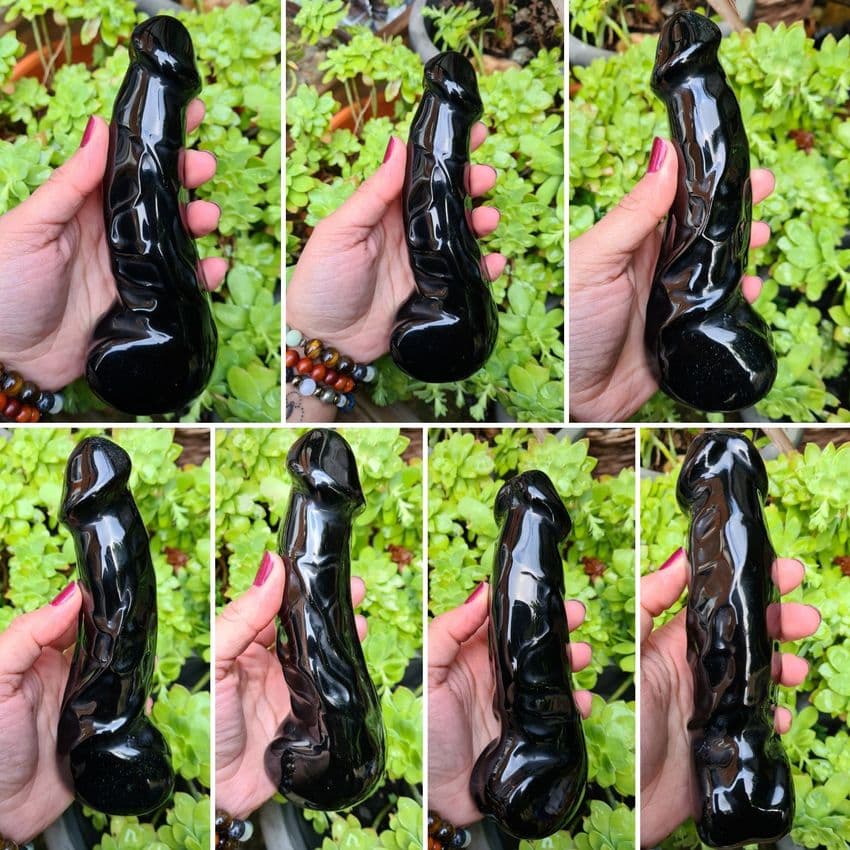 Black Obsidian Crystal Phallus
