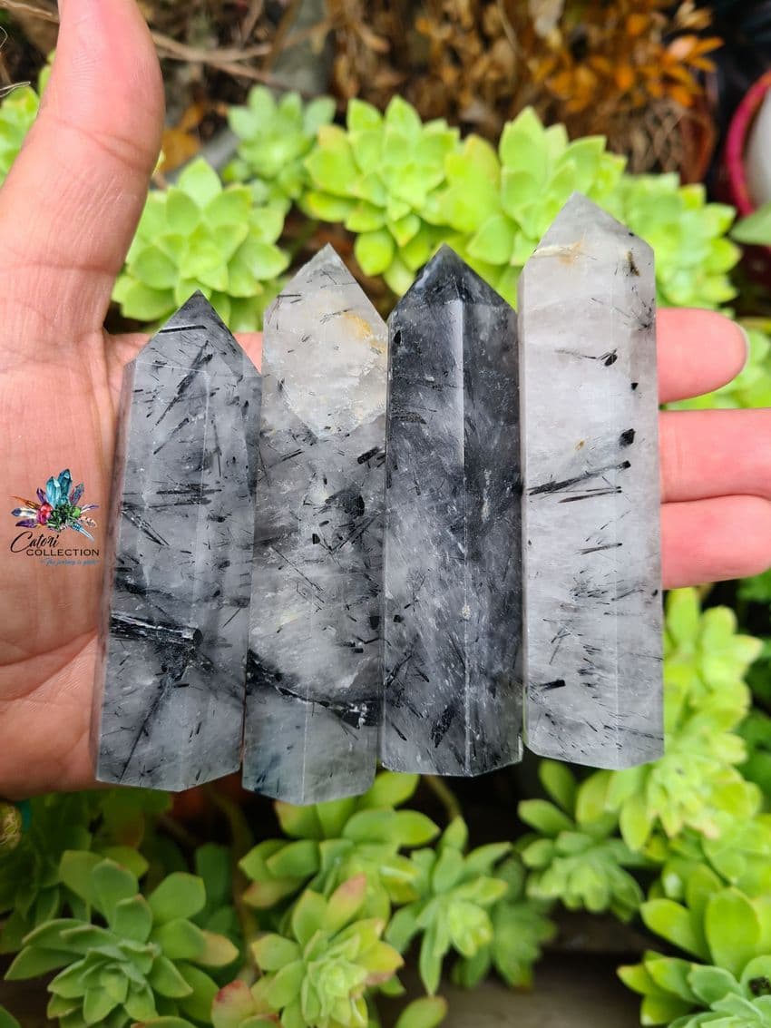 Black Tourmaline in Quartz Crystal Point