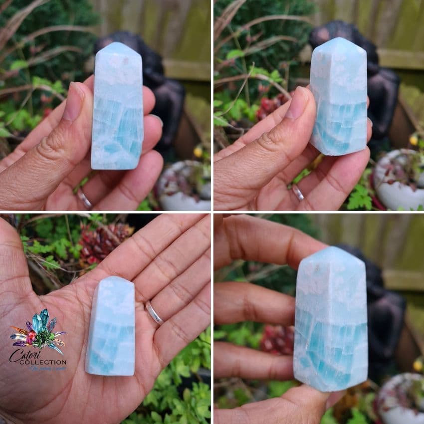 Caribbean Blue Calcite Tower (#1)