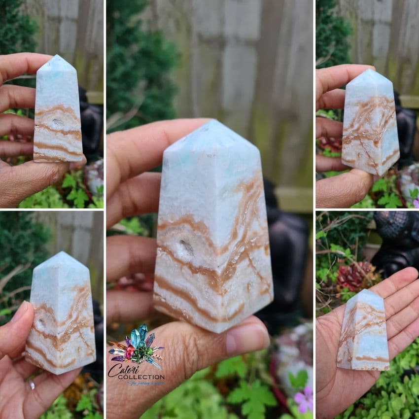 Caribbean Blue Calcite Tower (#3)