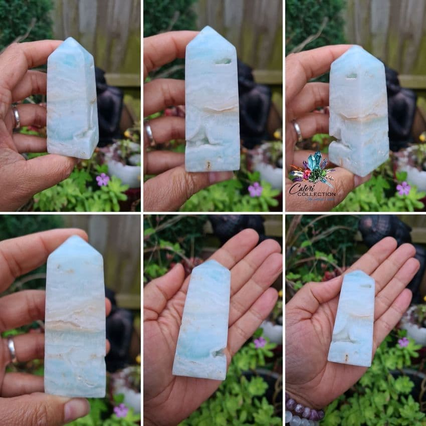 Caribbean Blue Calcite Tower (#5)