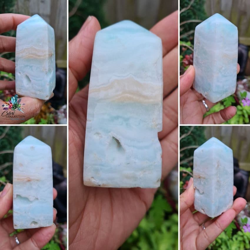 Caribbean Blue Calcite Tower (#6)