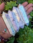 Double Terminated Aura Howlite Points
