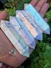Double Terminated Aura Howlite Points