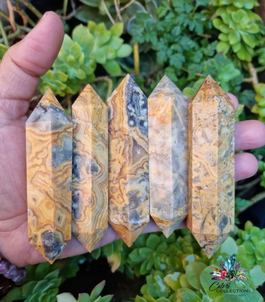 Double Terminated Crazy Lace Agate Points