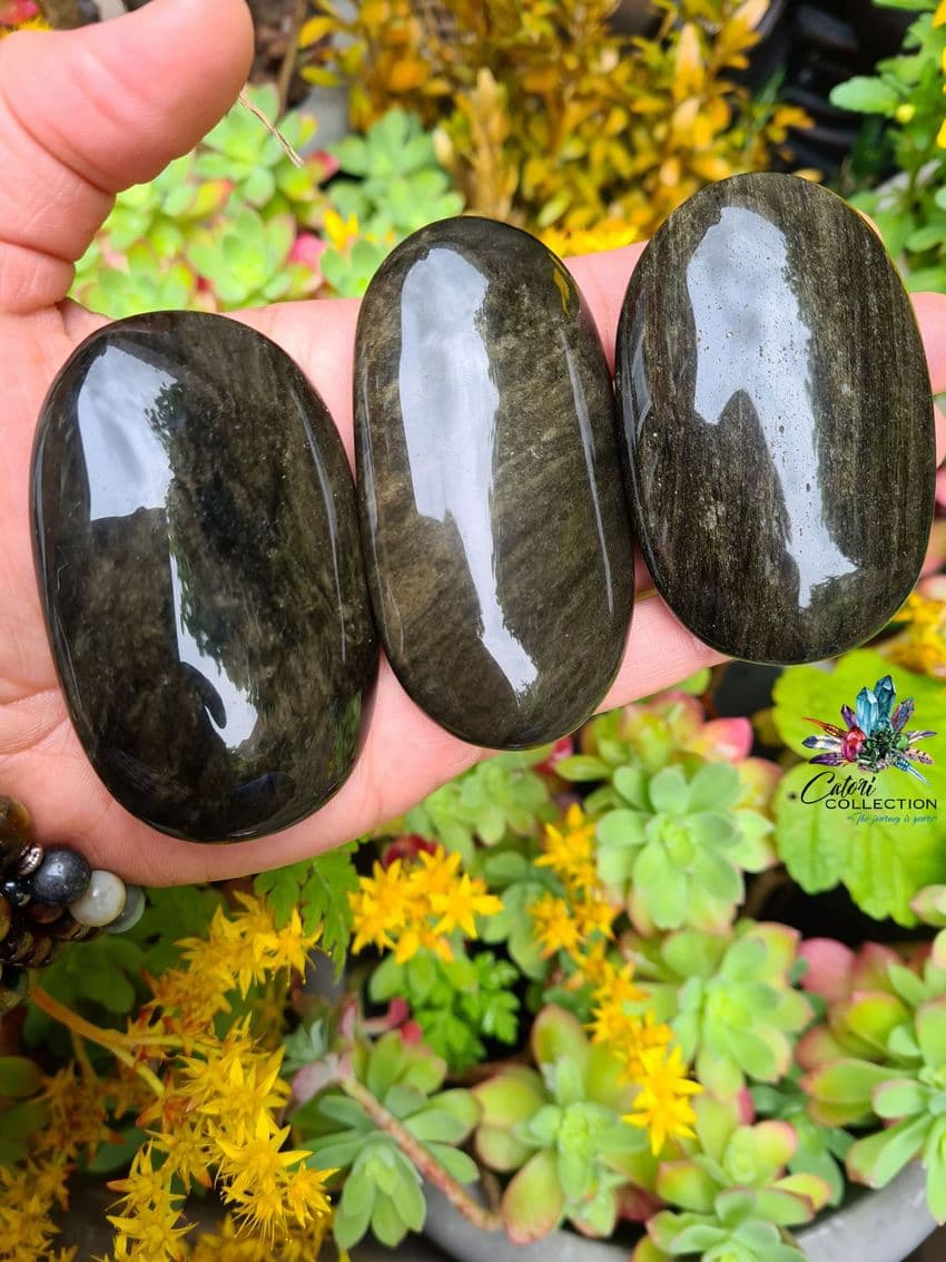 Gold Sheen Obsidian Palmstones (large)