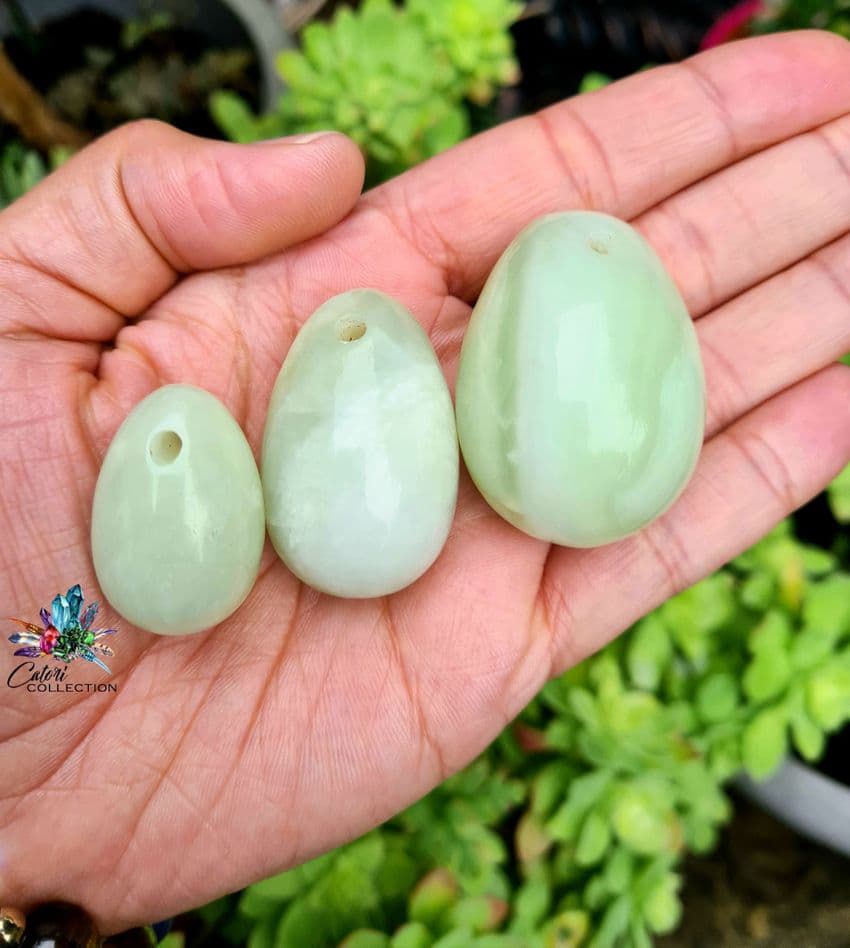 Green Jade Yoni Eggs (Set of 3)