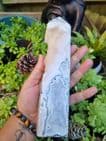 Large Moss Agate Tower with Druzy (8.5 inches tall)