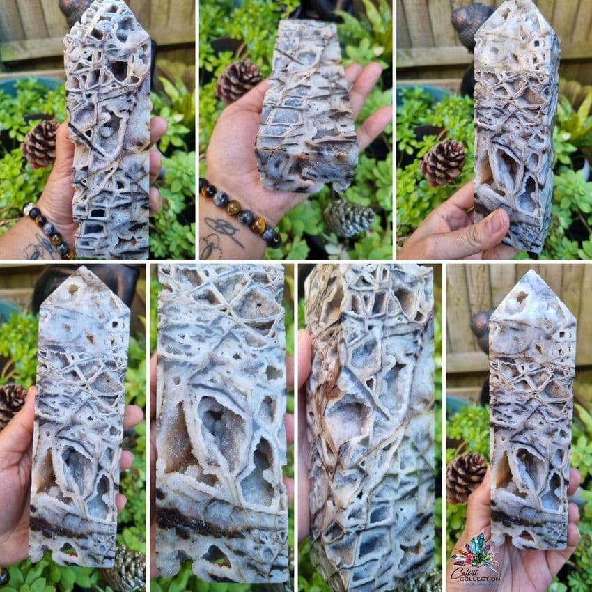 Large Sphalerite Tower with Druzy #1 (8 inches tall)