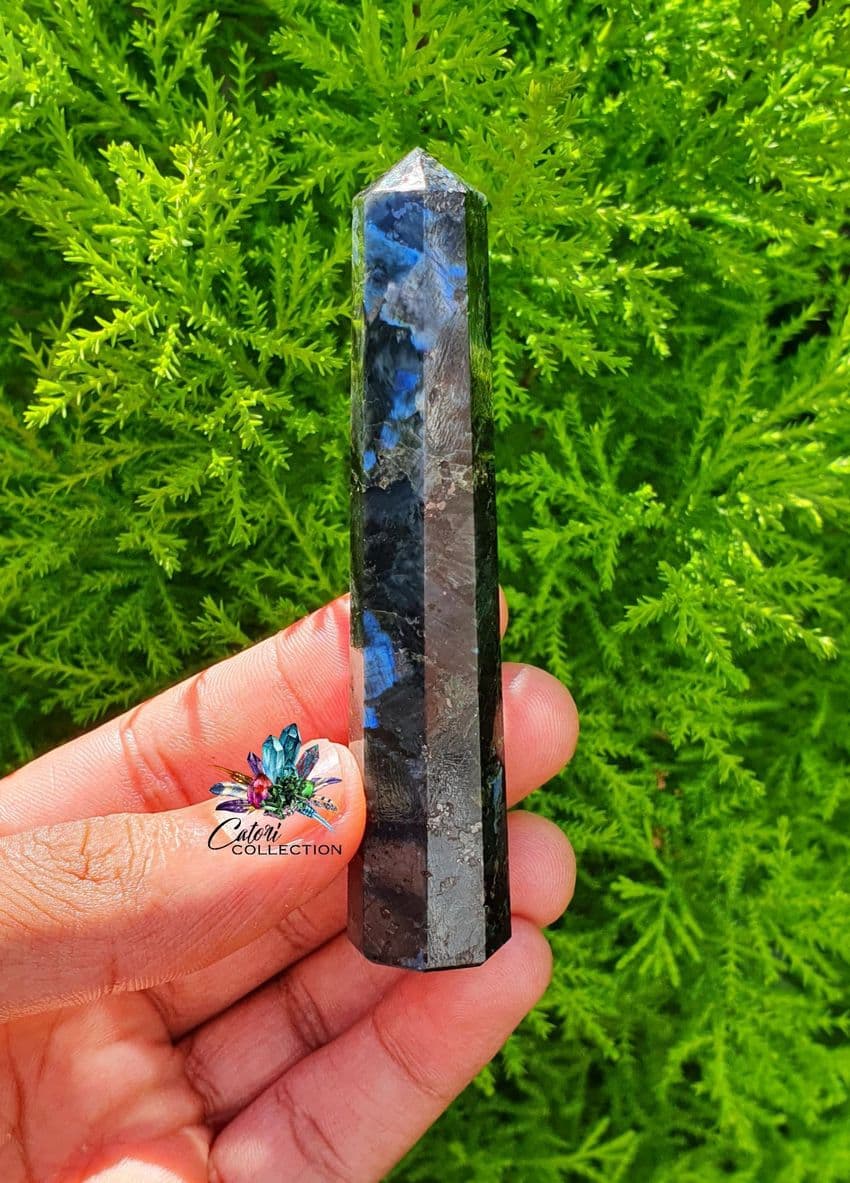 Larvikite Crystal Point