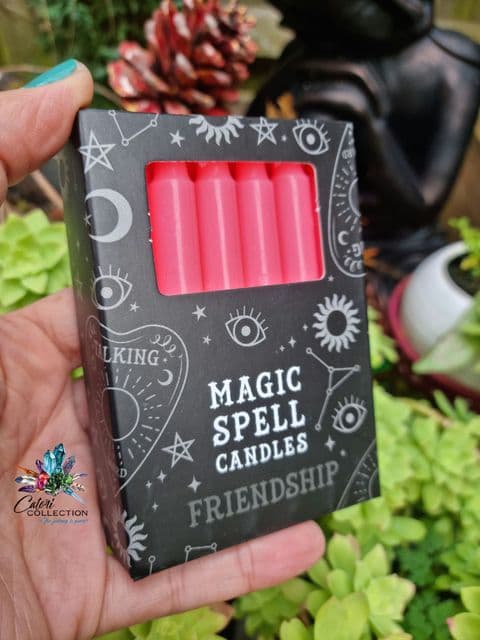 Pack of 12 Pink 'Friendship' Spell Candles