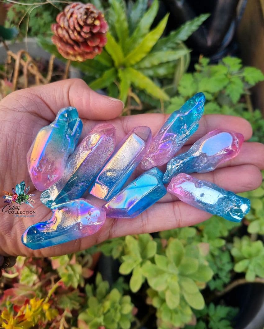 Pink & Blue Quartz Crystal