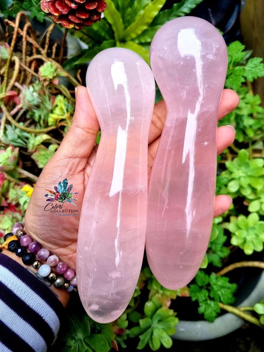 Rose Quartz Large Curved Pleasure Wand