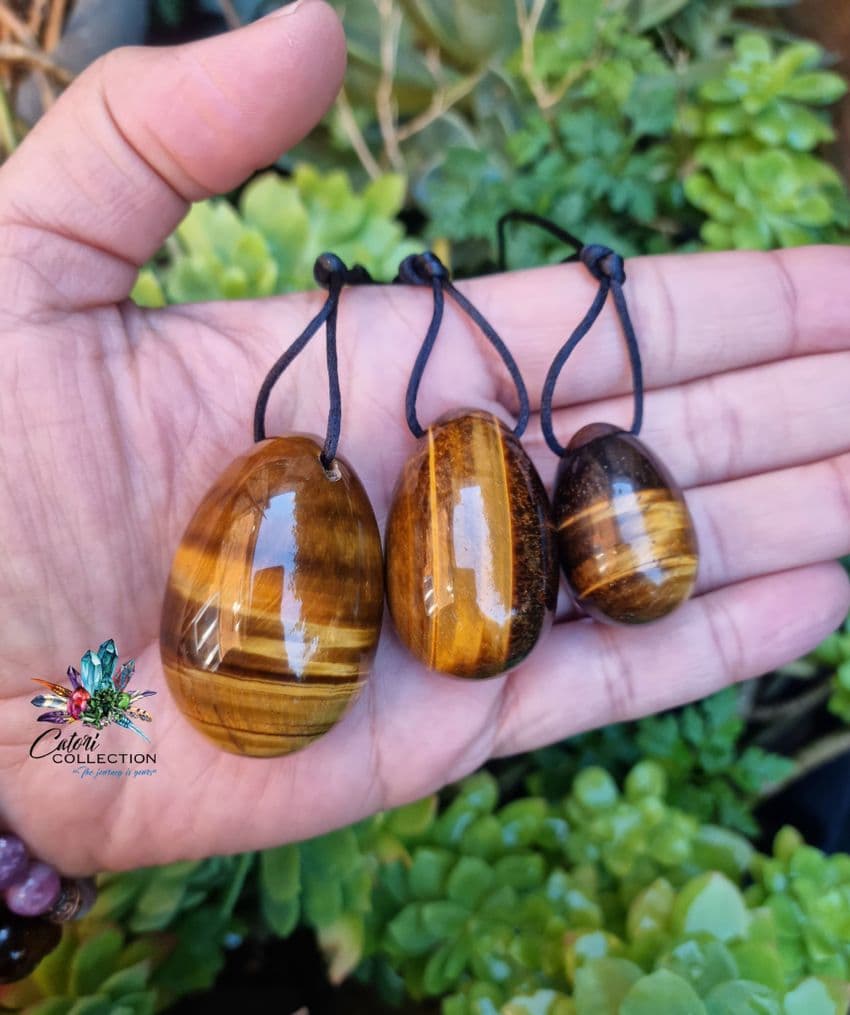 Tiger Eye Yoni Eggs (Set of 3)