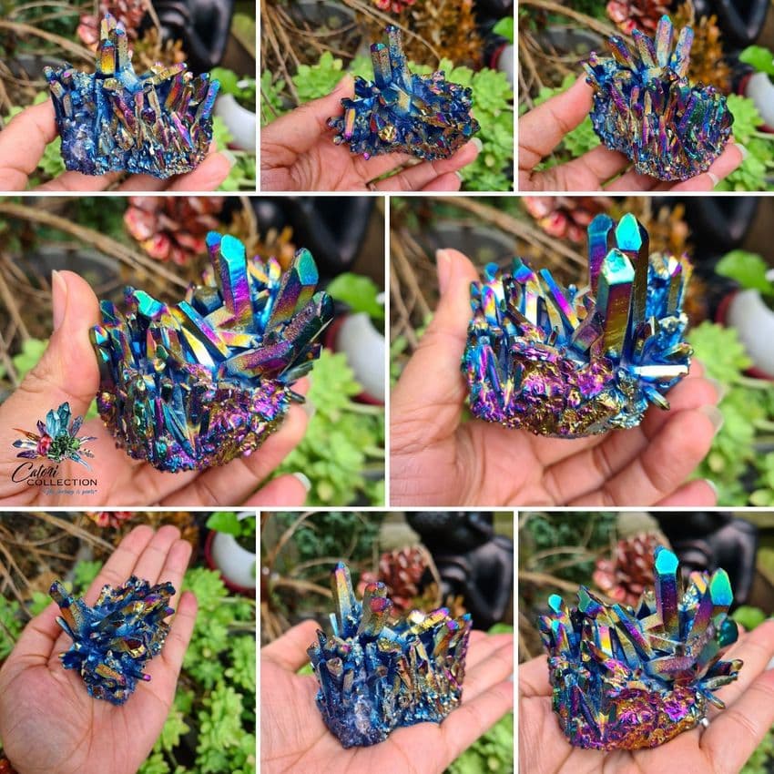 Titanium Rainbow Aura Quartz Cluster (180g)