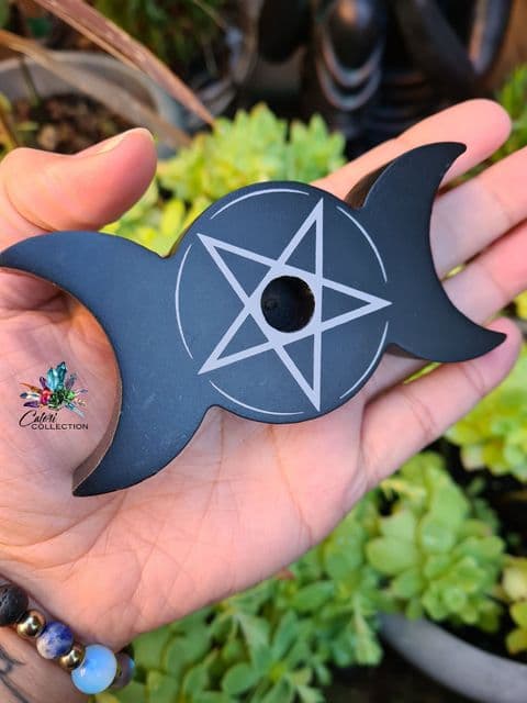 Triple Moon Spell Candle Holder