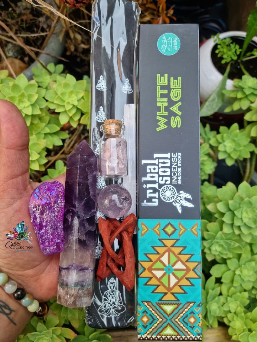 White Sage Incense and Crystal Set