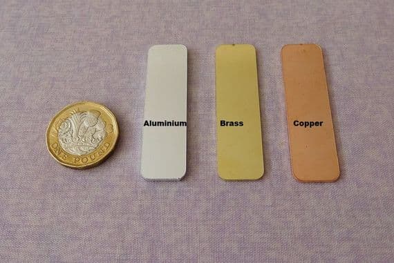 14mm x 50mm metal stamping/engraving blank - laser cut - aluminium,brass and copper