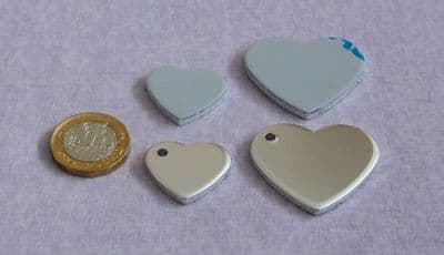 3mm chunky heart blanks - 2 sizes - aluminium