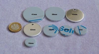 3mm chunky round/disc metal stamping/engraving blank - 3mm aluminium - die cut