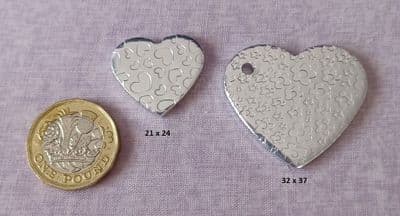 3mm textured aluminium hearts