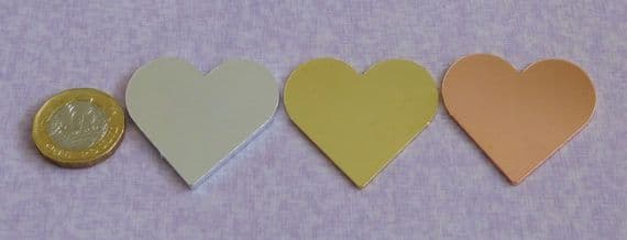 40mm heart stamping blank - laser cut - aluminium,brass and copper