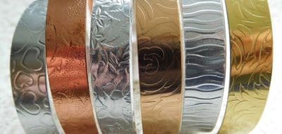 Aluminium textured/patterned cuff - can stamp or engrave- 1.5mm aluminium