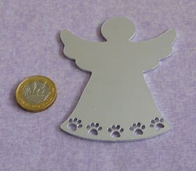 Angel metal stamping blank with paw print cut outs - 2mm aluminium - laser cut