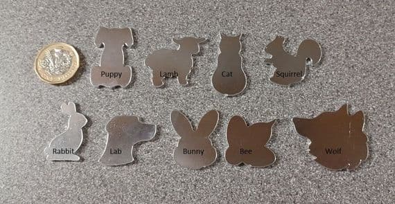 Animal metal stamping/engraving blanks - laser cut