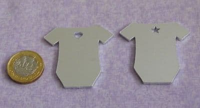 Baby Vest/baby gro stamping blank with heart or star cut out - 2mm aluminium - laser cut