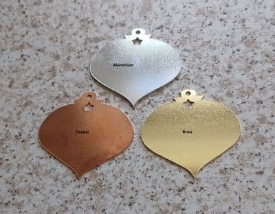 Bauble metal stamping blank - laser cut - aluminium or copper