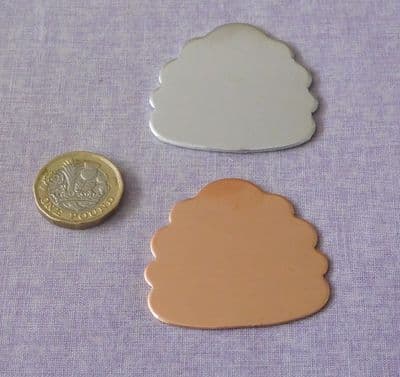 Beehive metal stamping/engraving blank - die cut - aluminum, brass and copper