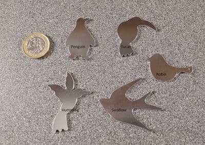 Bird metal stamping/engraving  blanks - laser cut - 2mm aluminium