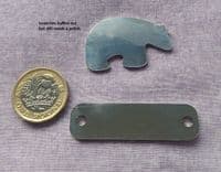 Bone shape metal stamping/engraving blank - 1.5mm stainless - laser cut