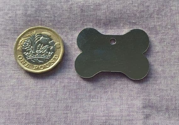Bone shape metal stamping/engraving blank - 1.5mm stainless - laser cut