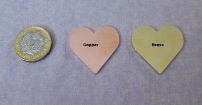 Chunky 30mm heart in 2mm brass or copper - laser cut