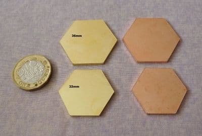 Chunky 36mm x 2mm hexagon metal stamping/engraving blank -  aluminium, brass or copper - laser cut
