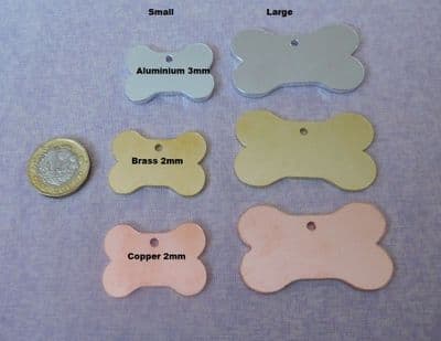 Chunky dog bone metal stamping blank - 2 sizes - 3mm aluminium/2mm brass and copper - laser cut