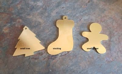 Chunky limited edition christmas shapes - 2mm brass - laser cut