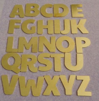 CLEARANCE - Alphabet letter metal stamping/engraving blanks - sold individually - 1,2mm brass