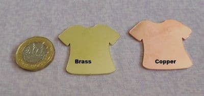 CLEARANCE - brass and copper T-shirt metal stamping blank - laser cut - copper or brass