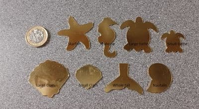 CLEARANCE - Sealife metal stamping/engraving/enamelling blanks - 1.2mm brass